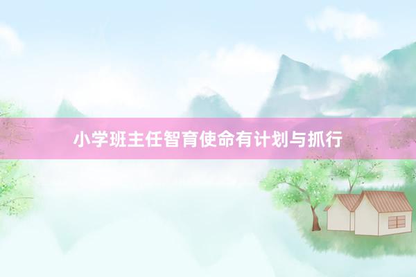 小学班主任智育使命有计划与抓行