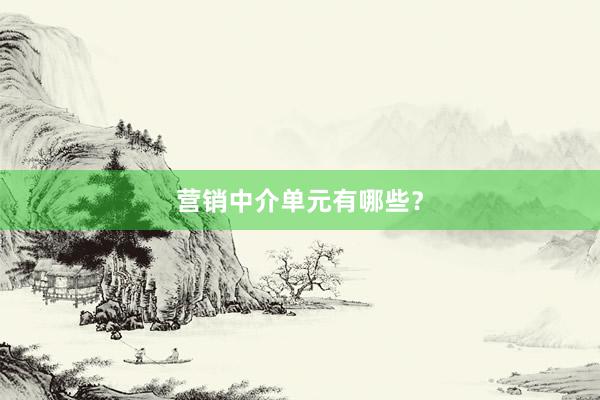 营销中介单元有哪些？